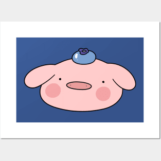 Blueberry Pig Face Posters and Art